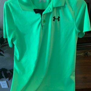 Boys green collar shirt